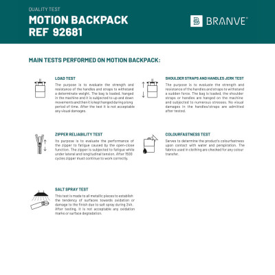 MOTION BACKPACK. 600D twill polyester and PU backpack
